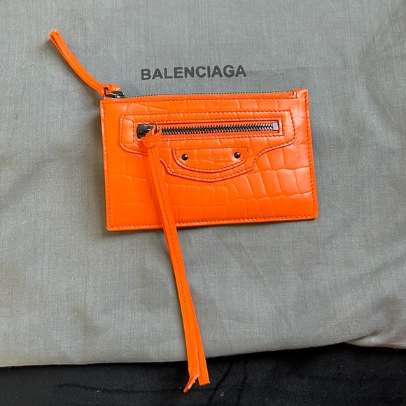 Balenciaga women’s coin and card holder in orange - Picture 1 of 4